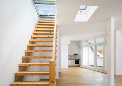 interior photo of a modern apartment with a roof top terrace