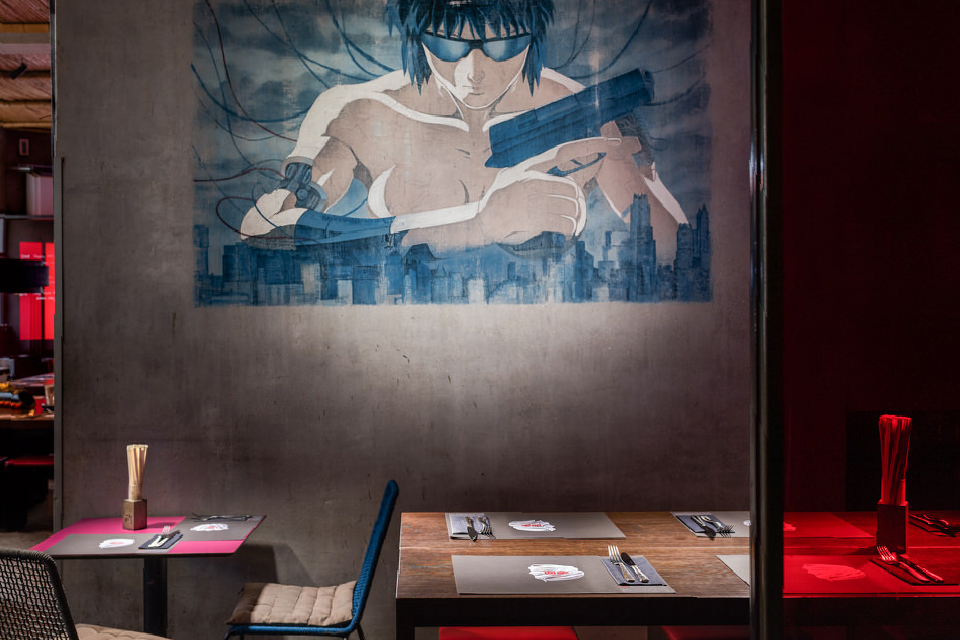 wandmalerei in asiatischem restaurant in berlin