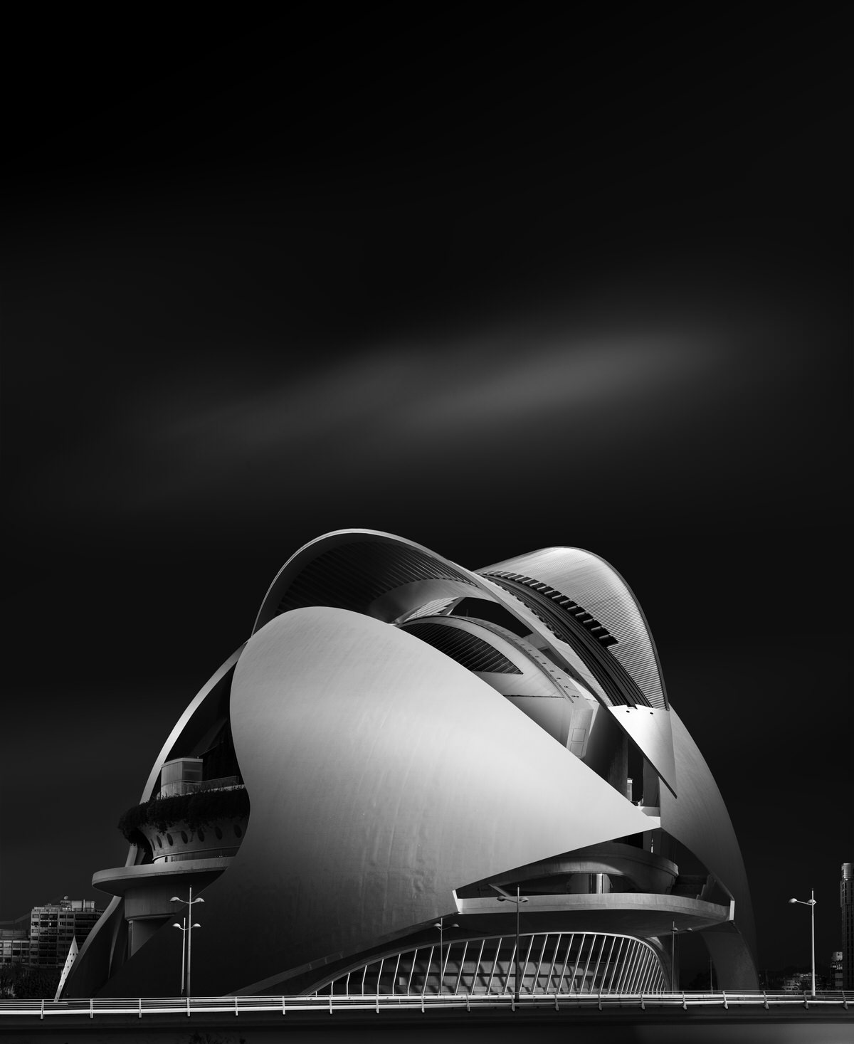 modern building in valencia in black and white fine art
